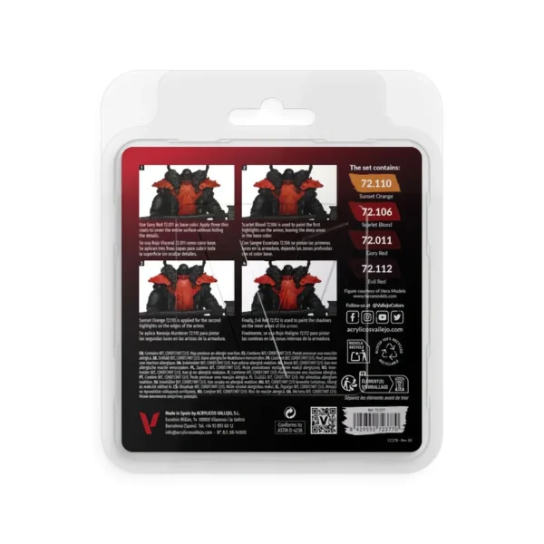 72.377 Red Color Set (4x18ml) - Vallejo: Game Color - Image 3