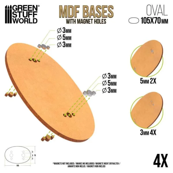 MDF Bases - AOS Oval 105x70mm - Image 2