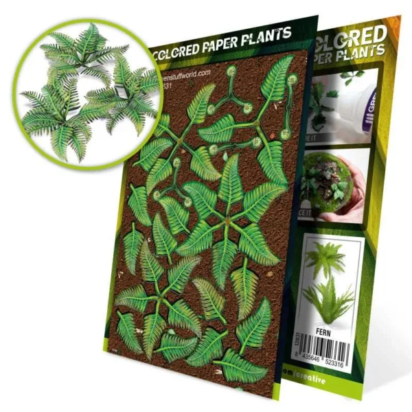 Plantas de Papel Coloreadas - Helechos